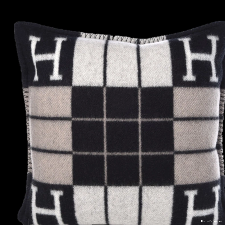 STRIPE WOOL PILLOW HERMES THROW 0726